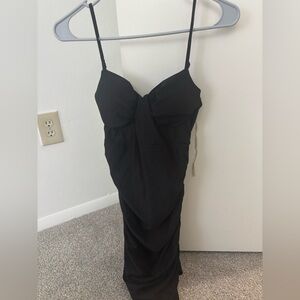 Elegant Black Spaghetti Strap Dress